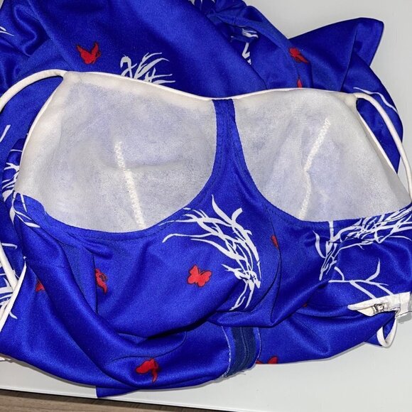 Jack Hartley Inc. Miami Vintage 70s Womens A-Line Dress Size XS Blue Midi Belted - Picture 8 of 13